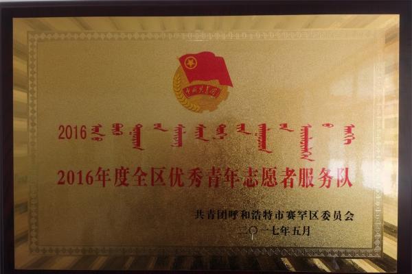 2016年度全區(qū)優(yōu)秀青年志愿者服務(wù)隊